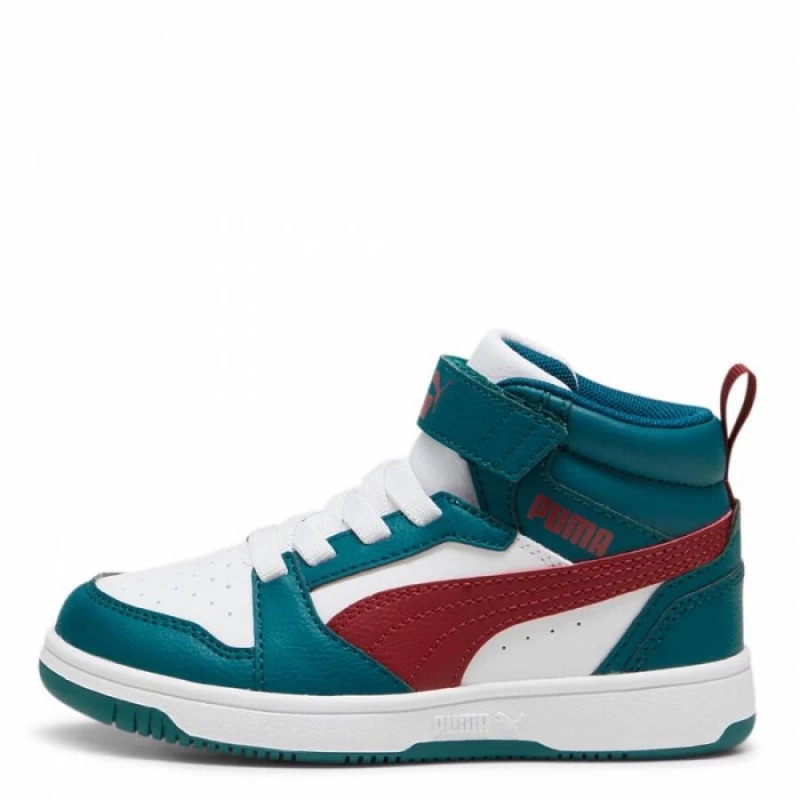 PUMA REBOUND V6 SNEAKERS MID AC_INF 396542 18 GOLD GREEN/INTENSE RED/WHITE