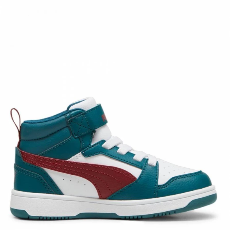 PUMA REBOUND V6 SNEAKERS MID AC_INF 396542 18 GOLD GREEN/INTENSE RED/WHITE
