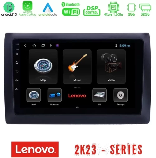 Lenovo Car Pad Fiat Stilo 4Core Android 13 2+32GB Navigation Multimedia Tablet 9" U-LEN-FT0824