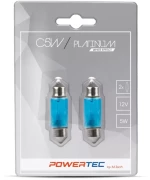 ΛΑΜΠΑΚΙΑ ΠΛΑΦΟΝΙΕΡΑΣ C5W 12V 5W 36x11mm SV8.5-8 WHITE EFFECT POWERTEC PLATINUM M-TECH - 2 ΤΕΜ PTZPT33-02B/MT