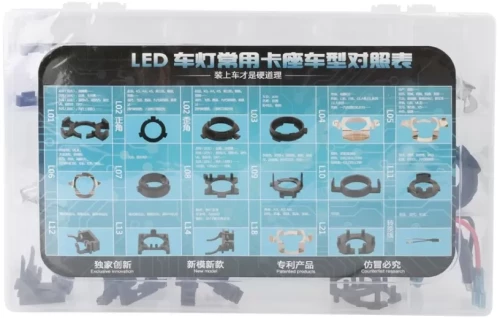 KIT ΜΕ ΑΝΤΑΠΤΟΡΕΣ ΓΙΑ ΛΑΜΠΕΣ LED 36 ΤΕΜΑΧΙΩΝ ΣΕ ΒΑΛΙΤΣΑΚΙ ΠΛΑΣΤΙΚΟ M-TECH PLS101/MT