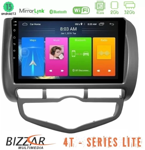 Bizzar 4T Series Honda Jazz 2002-2008 (Auto A/C) 4Core Android13 2+32GB Navigation Multimedia Tablet 9" U-LVB-HD0893