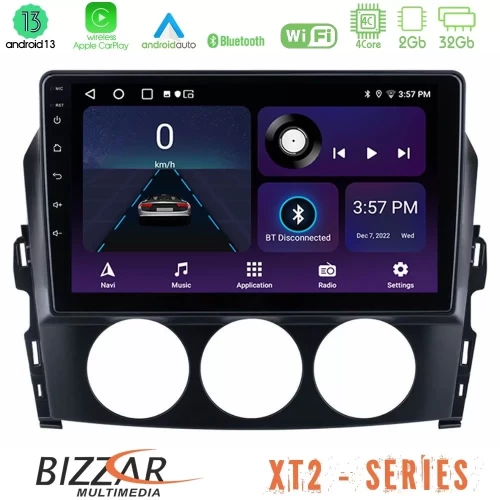 Bizzar XT2 Series 4Core Android13 2+32GB Mazda MX-5 2006-2008 Navigation Multimedia Tablet 9" U-XT2-MZ1171