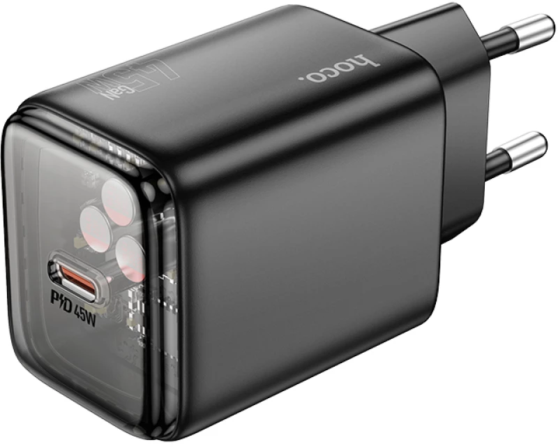 Φορτιστής Ταξιδίου Hoco N54 Monsoon USB-C 45W  Μαύρος