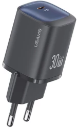USAMS φορτιστής τοίχου US-CC251, USB-C, 30W, GaN, μαύρος