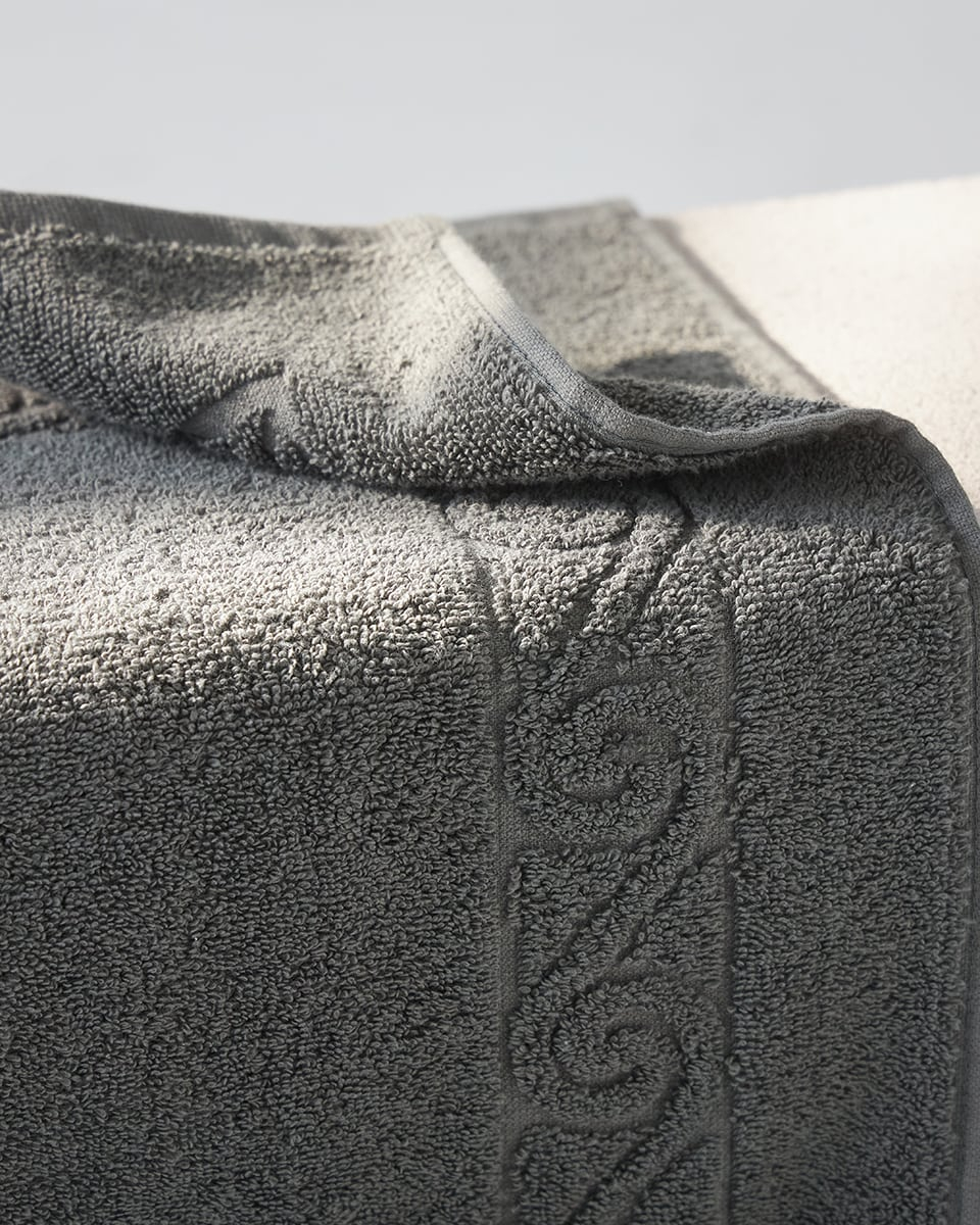 Βαμβακερό Πετσετέ Ανάγλυφη Φάσα Heron 50x75cm 50x75cm Ανθρακί