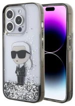 Karl Lagerfeld KLHCP15LLKKNSK iPhone 15 Pro 6.1" transparent hardcase Liquid Glitter Ikonik
