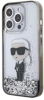 Karl Lagerfeld KLHCP15LLKKNSK iPhone 15 Pro 6.1" transparent hardcase Liquid Glitter Ikonik