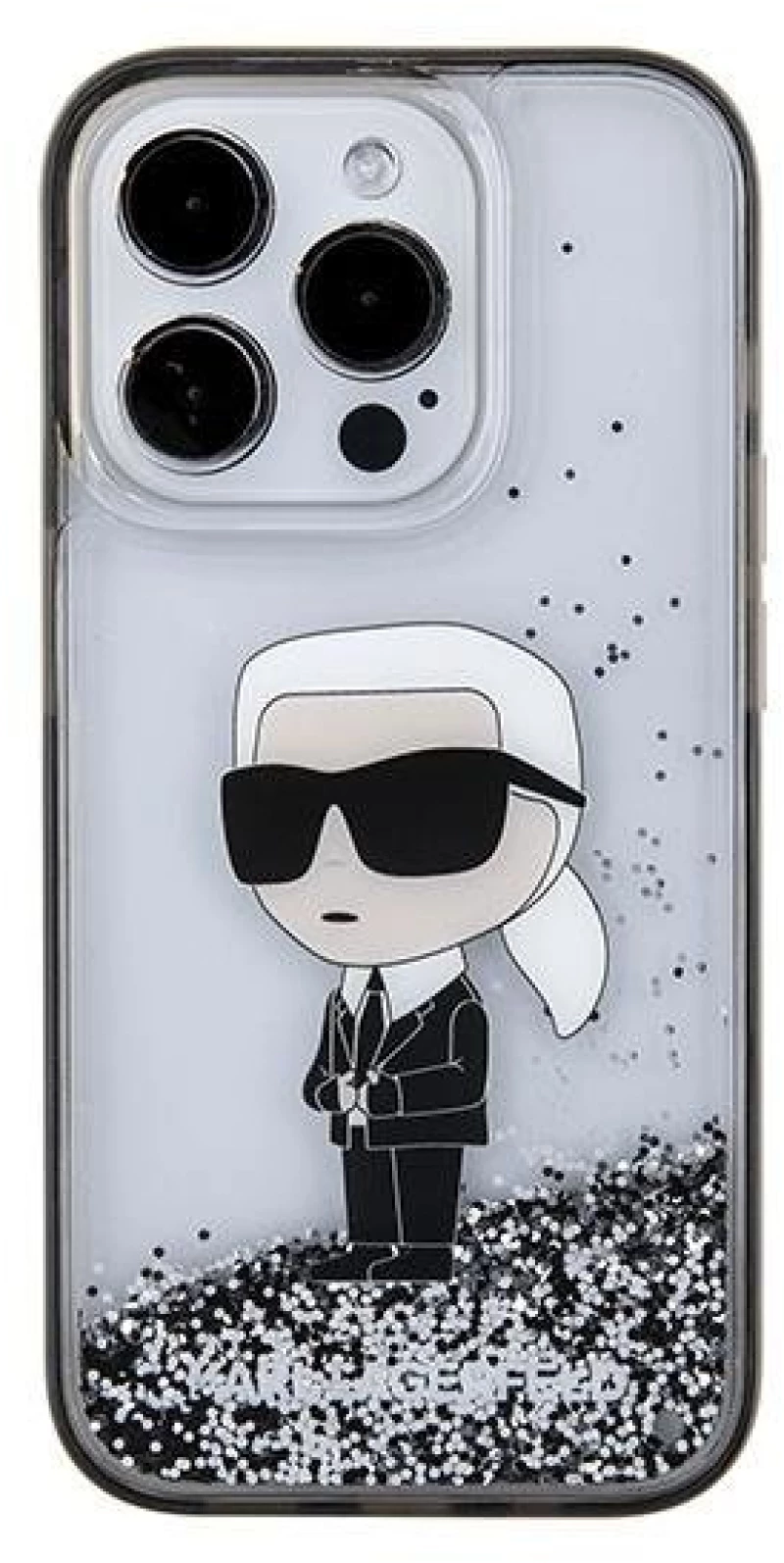 Karl Lagerfeld KLHCP15LLKKNSK iPhone 15 Pro 6.1" transparent hardcase Liquid Glitter Ikonik