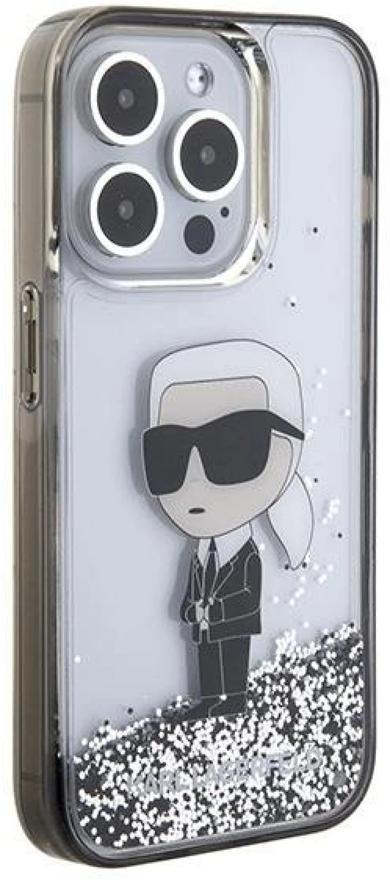 Karl Lagerfeld KLHCP15LLKKNSK iPhone 15 Pro 6.1" transparent hardcase Liquid Glitter Ikonik