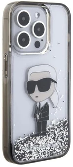 Karl Lagerfeld KLHCP15LLKKNSK iPhone 15 Pro 6.1" transparent hardcase Liquid Glitter Ikonik