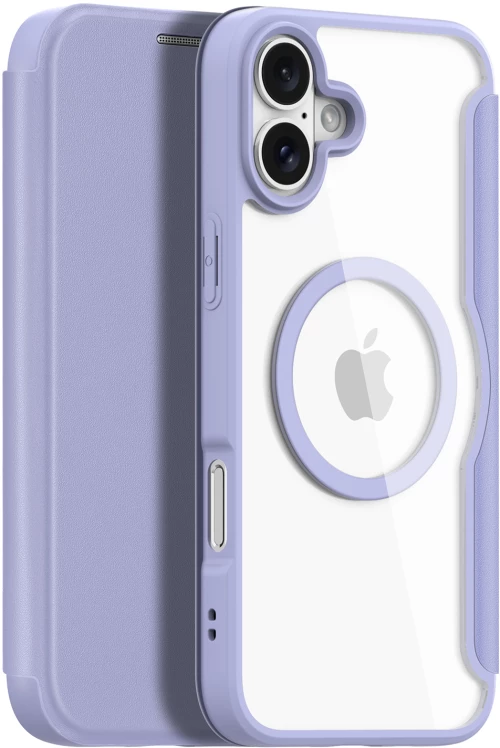 Dux Ducis Skin X Pro iPhone 16 Case with MagSafe and Flip Cover - Purple
