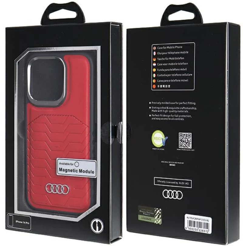 Audi Synthetic Leather case with MagSafe for iPhone 14 Pro - red