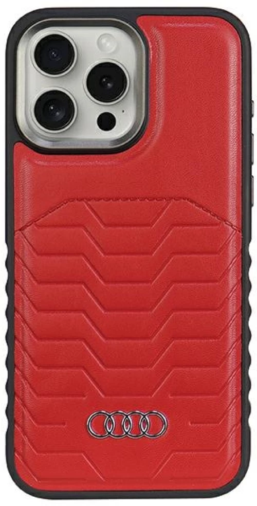 Audi Synthetic Leather case with MagSafe for iPhone 15 Pro Max - red