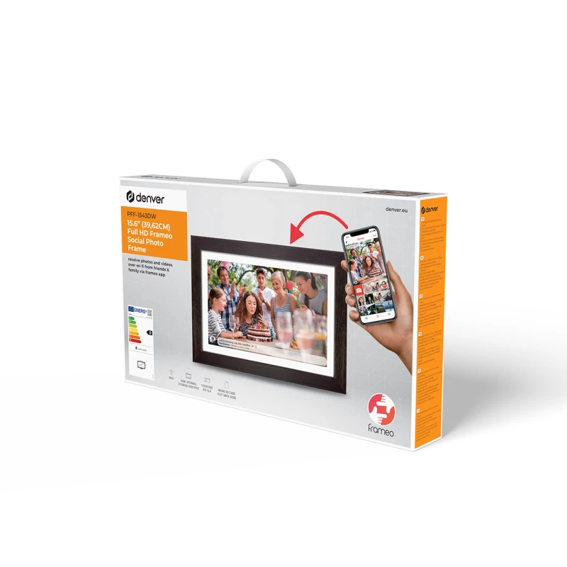 Denver Frameo PFF-1543DW 15.6" Digital Frame - Brown