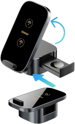 Dudao A11Pro+ inductive charger 15W 3in1 for phone / smartwatch / headphones - black