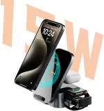 Dudao A11Pro+ inductive charger 15W 3in1 for phone / smartwatch / headphones - black