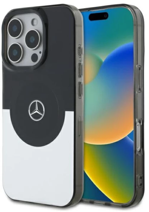 Mercedes MEHMP16X23HBIGK iPhone 16 Pro Max 6.9" black silver hardcase Doubel Layer BiColor MagSafe