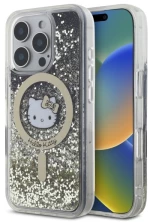 Hello Kitty HKHMP16XLGDIK iPhone 16 Pro Max 6.9" black gold hardcase Liquid Glitter Fever MagSafe