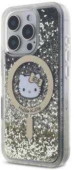 Hello Kitty HKHMP16XLGDIK iPhone 16 Pro Max 6.9" black gold hardcase Liquid Glitter Fever MagSafe