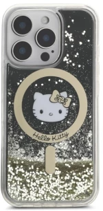Hello Kitty HKHMP16XLGDIK iPhone 16 Pro Max 6.9" black gold hardcase Liquid Glitter Fever MagSafe