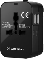 Wozinsky WUTWC travel adapter universal 24W EU / US / AUS / UK / 2x USB-A - black