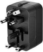 Wozinsky WUTWC travel adapter universal 24W EU / US / AUS / UK / 2x USB-A - black