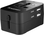 Wozinsky WUTWC travel adapter universal 24W EU / US / AUS / UK / 2x USB-A - black