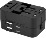 Wozinsky WUTWC travel adapter universal 24W EU / US / AUS / UK / 2x USB-A - black