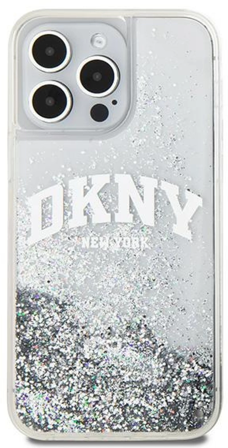 DKNY Liquid Glitter Big Logo case for iPhone 15 Pro - white