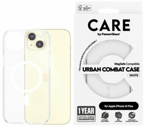 CARE by PanzerGlass Urban Combat Case MagSafe for iPhone 15 Plus - White