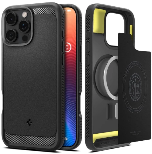 Spigen Rugged Armor MagSafe Case for iPhone 16 Pro Max - Black