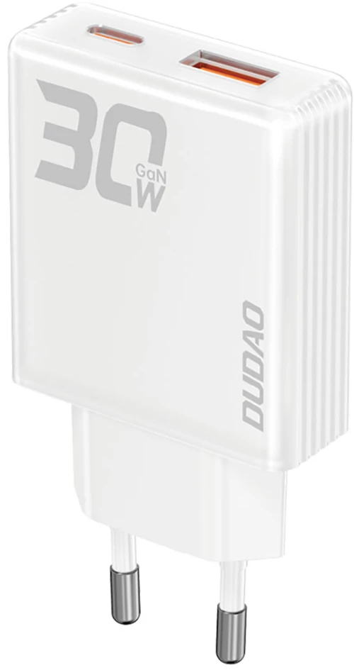 GaN Dudao A30EU 30W USB-A / USB-C Wall Charger - White