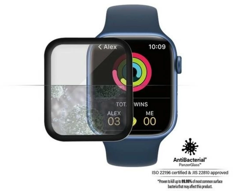 PanzerGlass Curved Apple Watch 7 45mm Antibacterial black/black