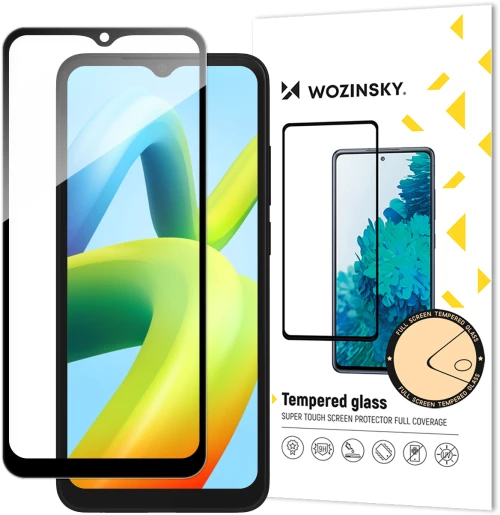 Wozinsky Full Glue Tempered Glass Tempered Glass For Xiaomi Redmi A2 / Redmi A1 9H Full Screen Cover With Black Frame