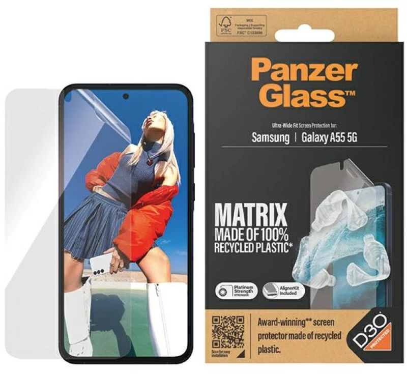 PanzerGlass Matrix Ultra-Wide Fit foil with positioner for Samsung Galaxy A55 5G