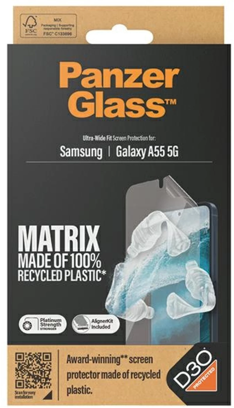 PanzerGlass Matrix Ultra-Wide Fit foil with positioner for Samsung Galaxy A55 5G
