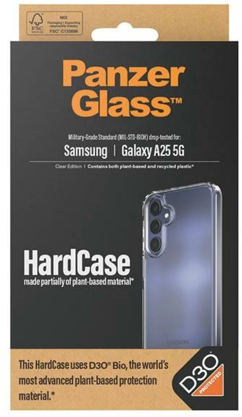 PanzerGlass HardCase with D3O® Bio and Military Grade certification for Samsung Galaxy A25 5G - transparent
