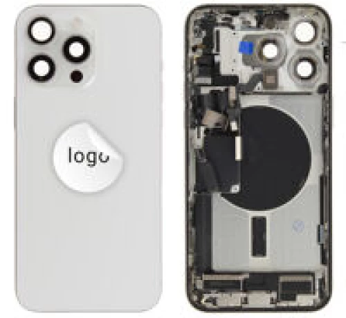 For iPhone/iPad (AP15PM0024WPSP-C) Rear Cover (Pulled C) incl. small parts - White, For iPhone 15 Pro Max