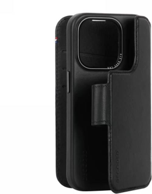 Decoded Detachable Wallet Case Leather with MagSafe for iPhone 15 Plus - Black
