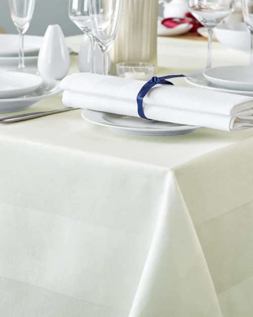 Τραπεζομάντηλο Gourmet με ζακάρ σχέδιο ρίγας 2 ατόμων | 85x85cm Ιβουάρ