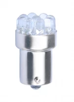 R10W 12V BA15s LED 9xFlux 5mm ΜΟΝΟΠΟΛΙΚΟ ΛΕΥΚΟ M-TECH - 1 τεμ.