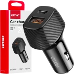 ΦΟΡΤΙΣΤΗΣ ΑΝΑΠΤΗΡΑ ΜΕ 2 ΘΥΡΕΣ USB-A QUICK CHARGE+USB-C 20W ΜΑΥΡΟ AMIO - 1 Τεμ.