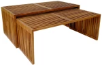 Τραπέζι Tinnie  σετ 2τεμ teak ξύλο σε φυσική απόχρωση