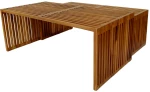 Τραπέζι Tinnie  σετ 2τεμ teak ξύλο σε φυσική απόχρωση