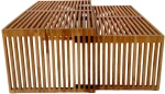 Τραπέζι Tinnie  σετ 2τεμ teak ξύλο σε φυσική απόχρωση