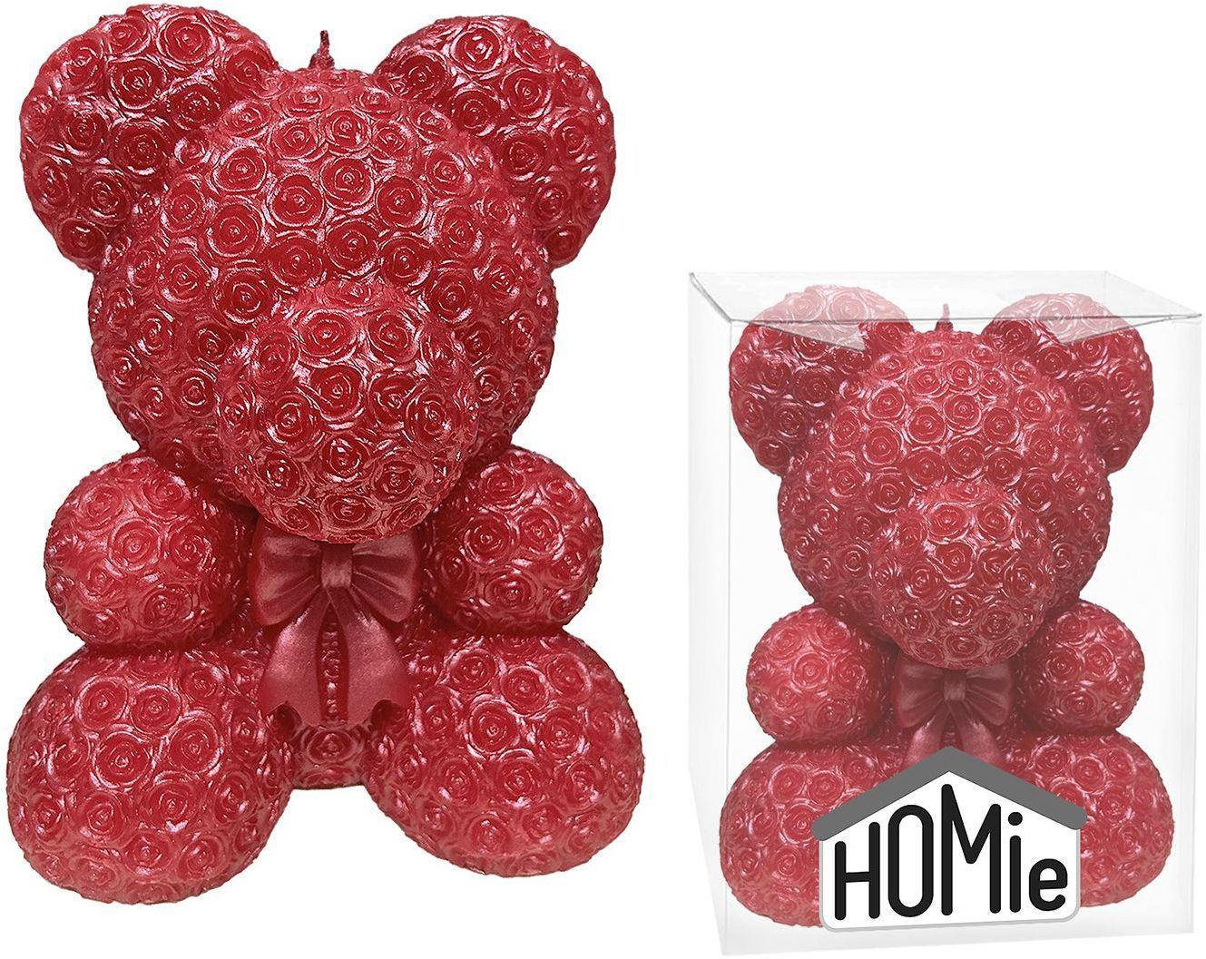 Κερί Αρκούδος Τριανταφυλλένιος 18x10cm Homie 57497