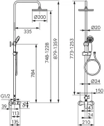 Στήλη ντουζ Με Μπαταρία Ντουζιέρας Ferro Ritto Chrome (NP84-BTR7U)