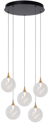 Lucide GISELA - Pendant light - Ø 48 cm - LED Dim. - 5x3,8W 2700K - Transparant - 13494/18/60