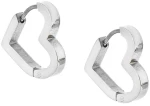 Σκουλαρίκια Κρίκοι SENZA Steel καρδιά 1.5cm